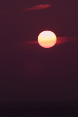 新島の夕日