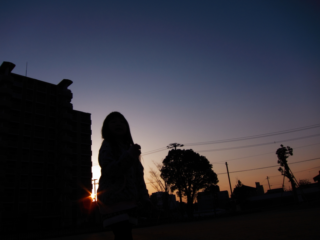 夕暮の公園