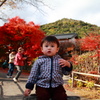 紅葉と孫