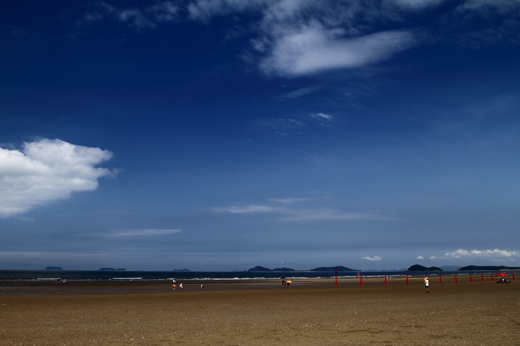 韓国の海水浴場（遠浅）