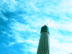 空に向かって