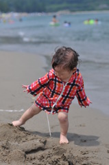 初めての海水浴