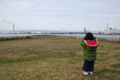 大阪湾と娘