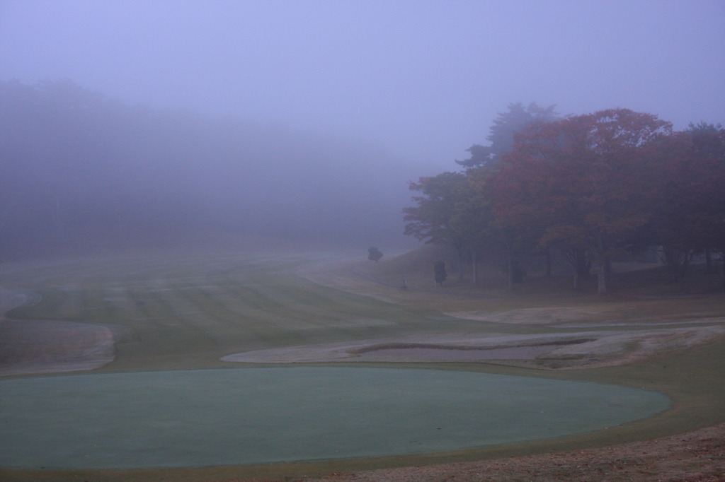朝霧の中