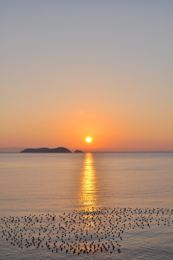 夜明けの太陽