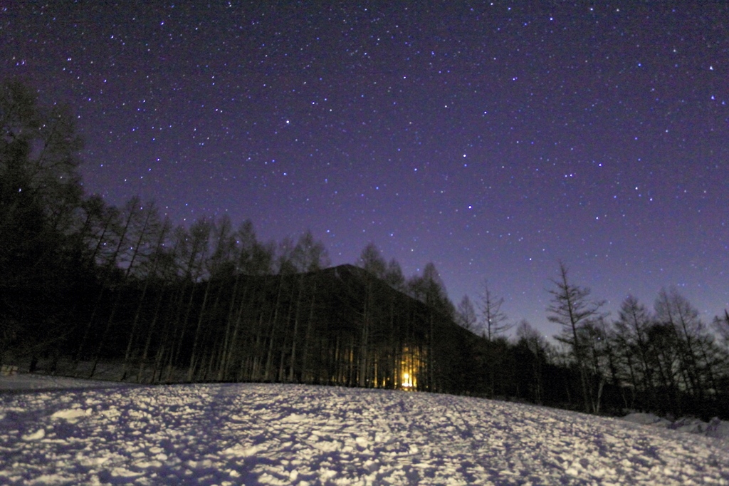 男体山と星空