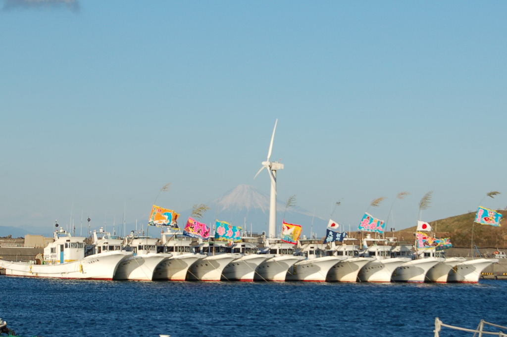 風車19大漁旗と富士山とくるくる風車