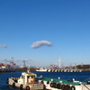 S90-漁船・大漁旗と富士山と風車
