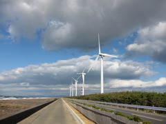 愛知県渥美半島の風力発電所