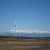 静岡県安倍川河口の風車。中島浄水場