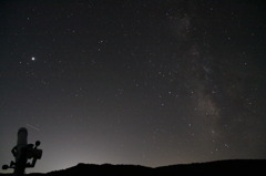 天の川と木星です