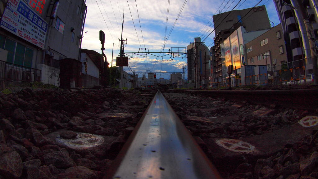 この先、南武線武蔵溝ノ口駅。