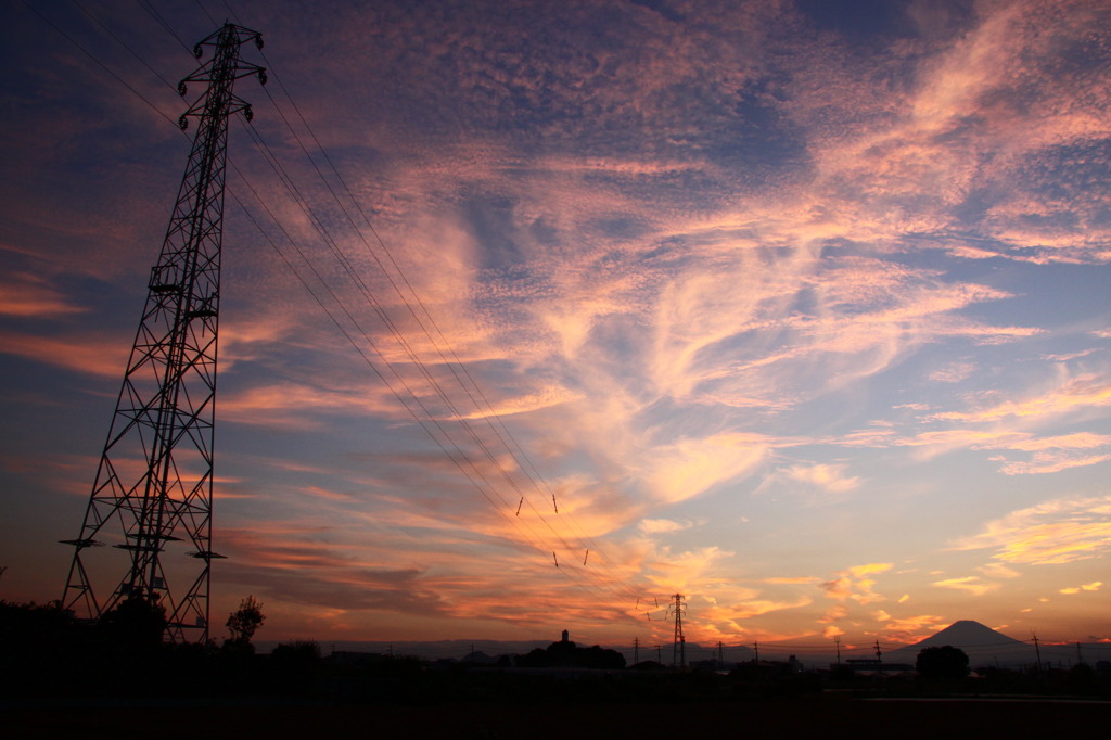 繋がる夕景２