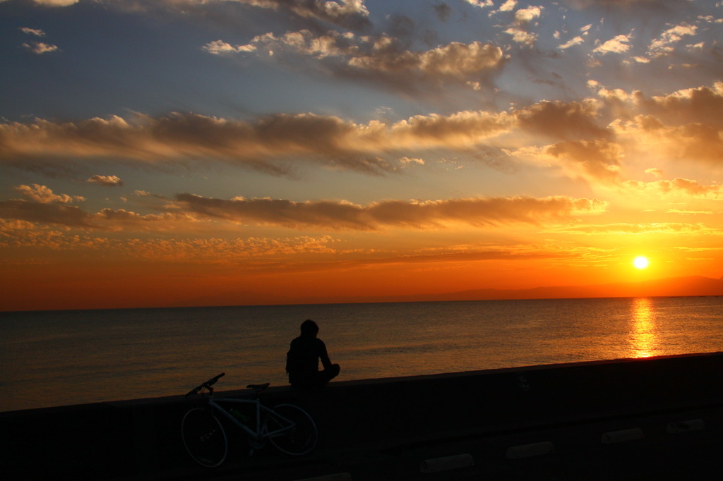 晩秋の夕暮れ　～夕陽～