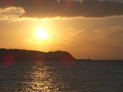 多賀の浜の夕陽