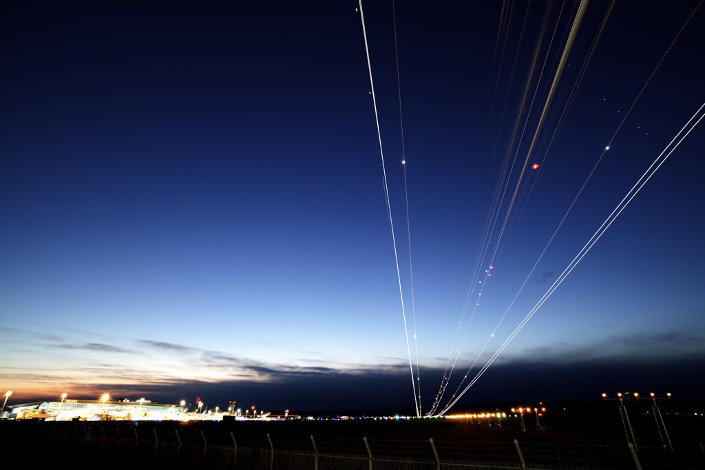 Landing in the evening