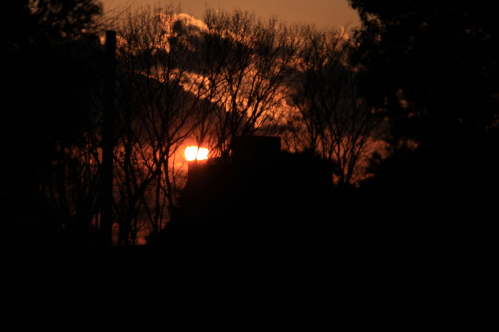 ベランダからの夕日