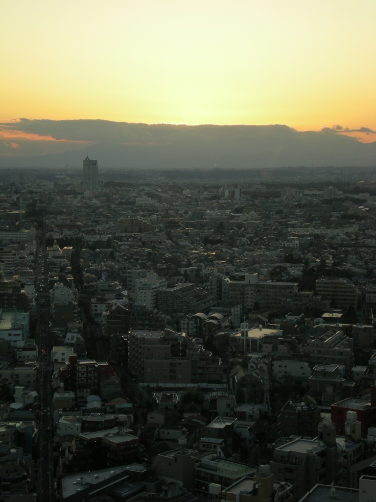 三茶からの夕日