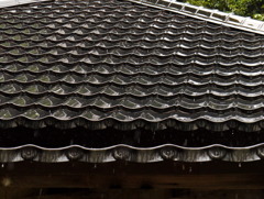 雨の屋根瓦
