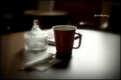 赤いコーヒーカップ