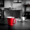 赤いコーヒーカップ