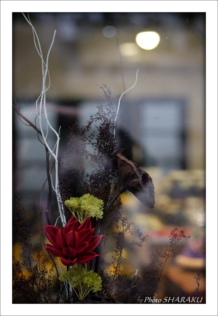 ガラスの中の花