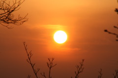 筑波山からの夕日