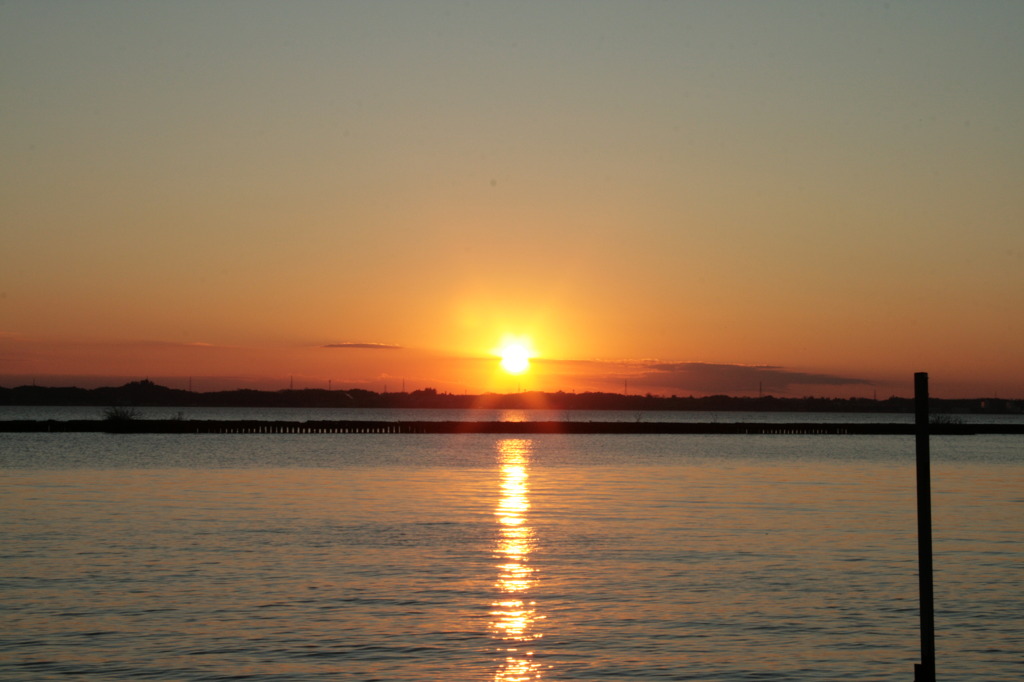 霞ヶ浦の夕日