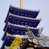 中山寺　五重塔紺色