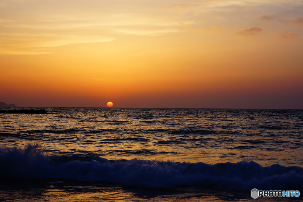 寒い夕陽