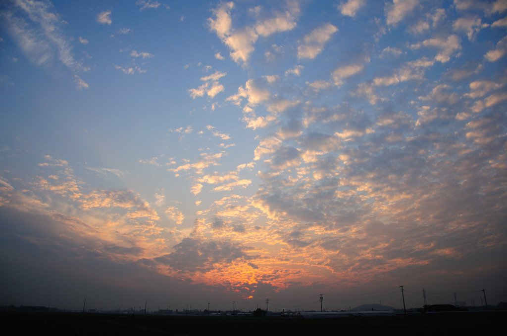 秋空と夕日1