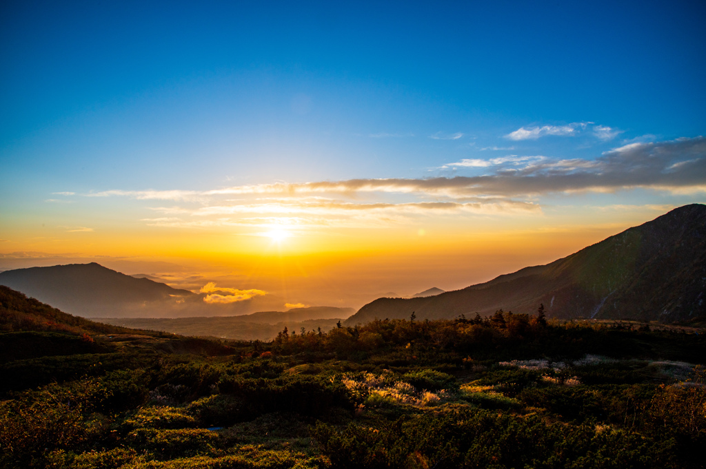山荘からの夕陽