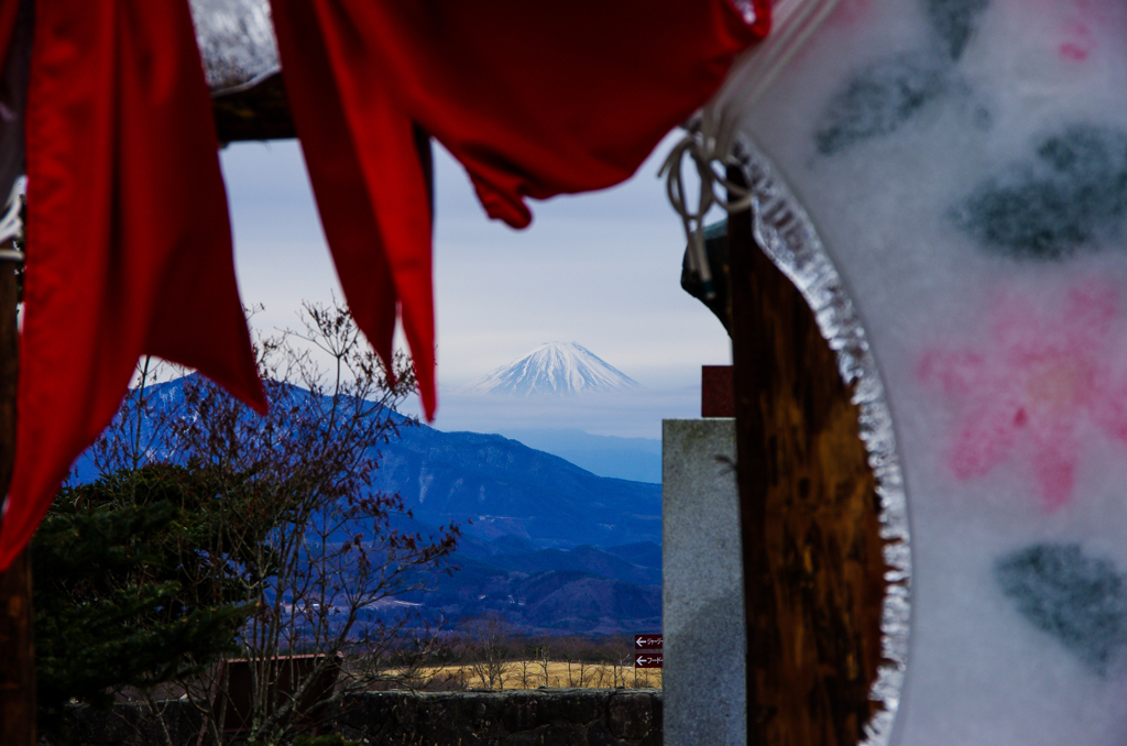 富士山を垣間見