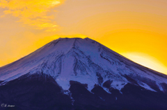 夕焼け富士山