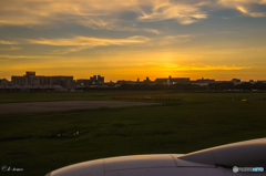 福岡空港の夕焼け