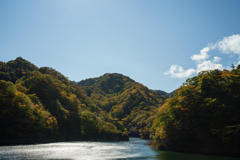 もみじ谷大吊橋にて