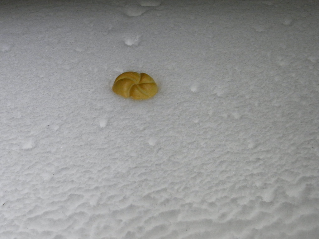雪中のパン