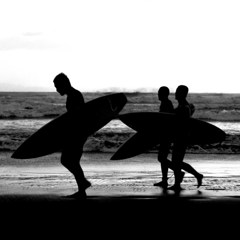 Surfer's silhouette