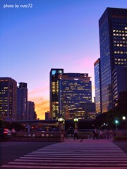 淀屋橋の夕暮れ。