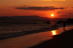 伊良湖岬 　恋路ヶ浜　夕景