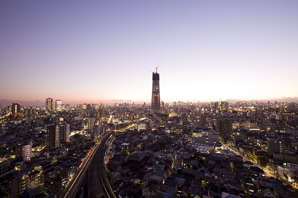 2010年1月13日　スカイツリー　夕景