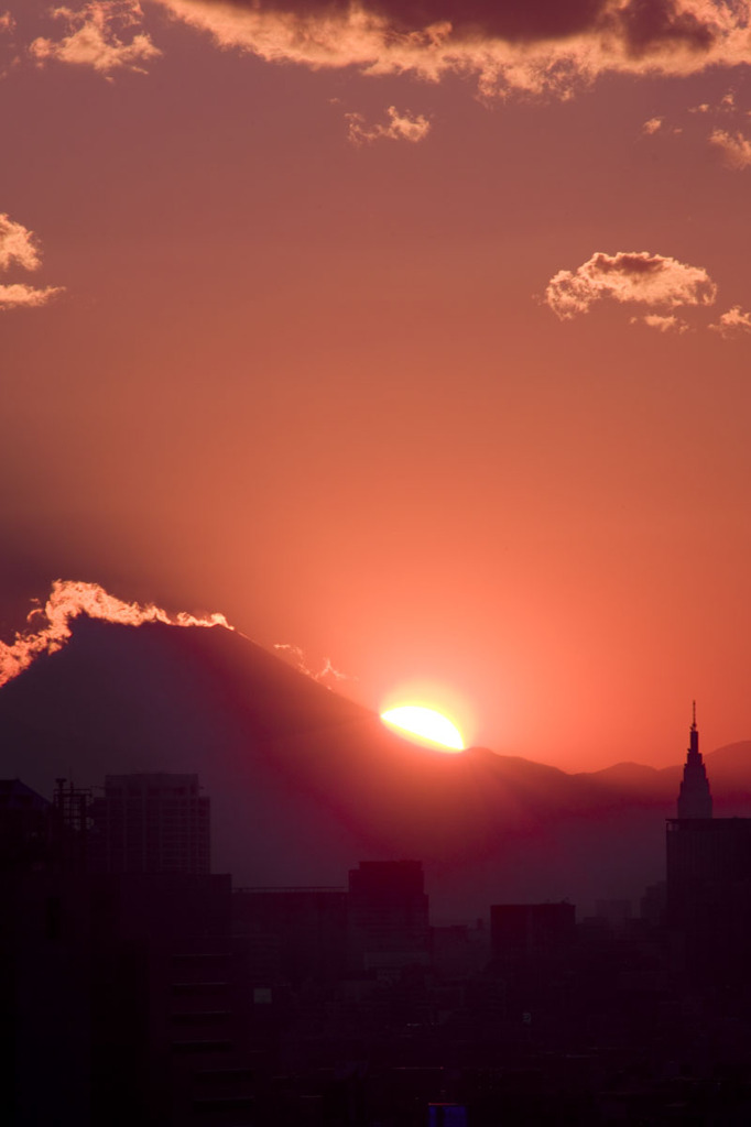 2010年2月5日　富士山　日没