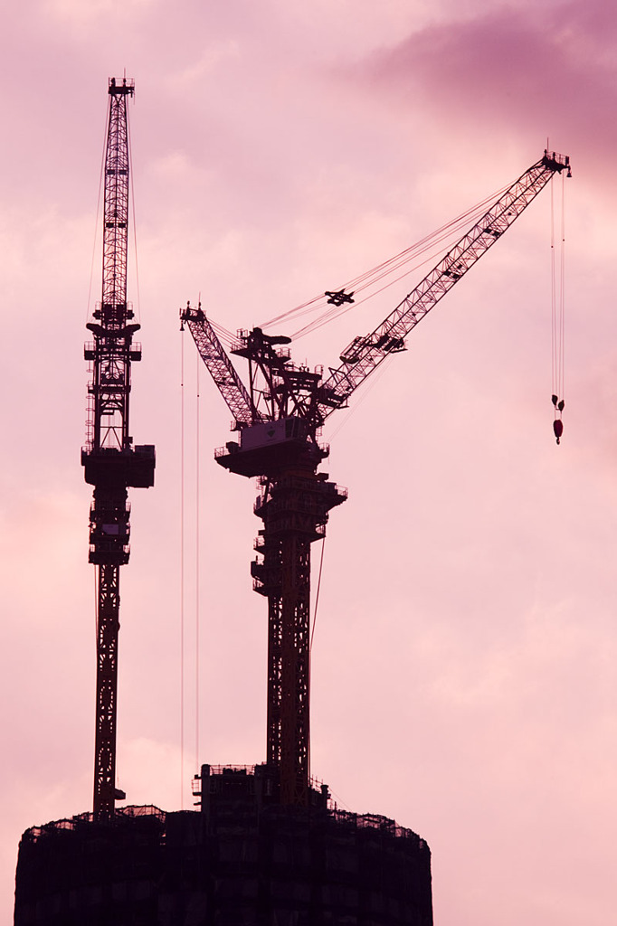 2010年1月29日　スカイツリー　夕景　タワークレーン