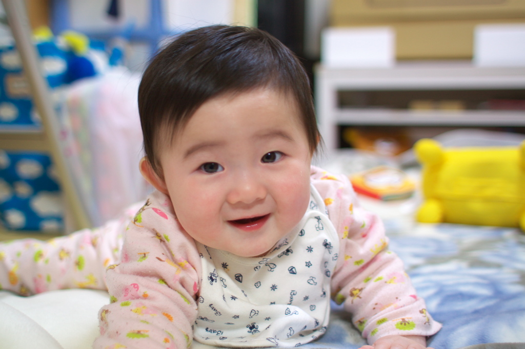ハイハイ練習中