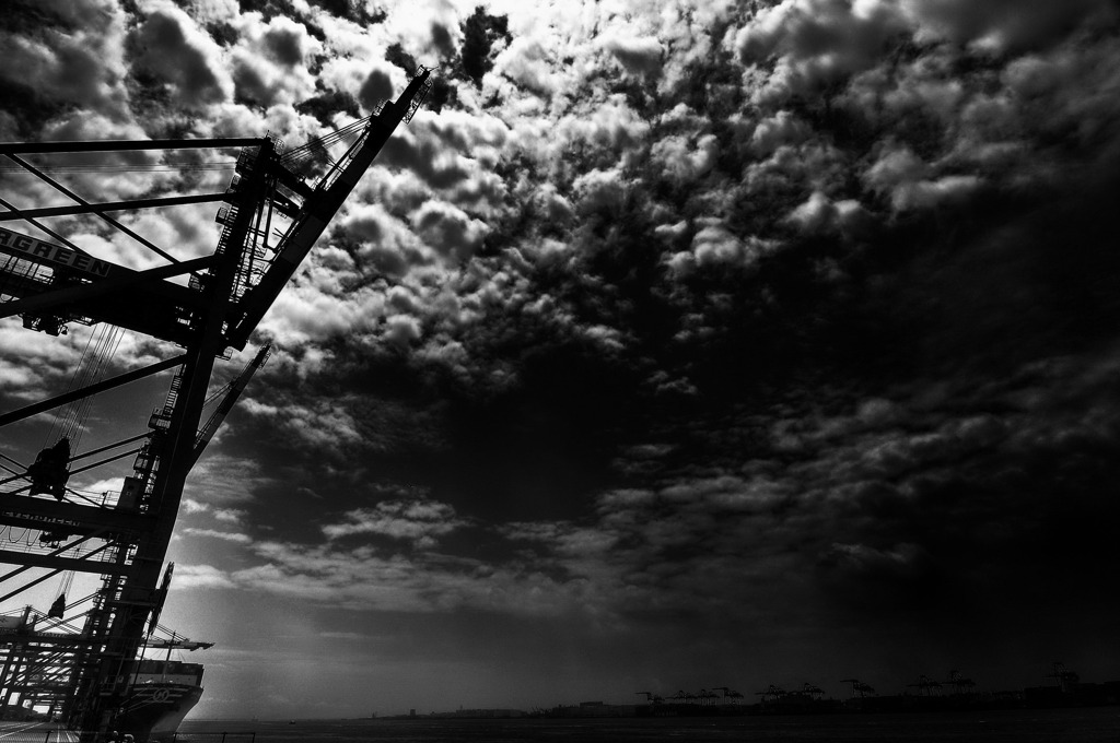 a tanker and clouds