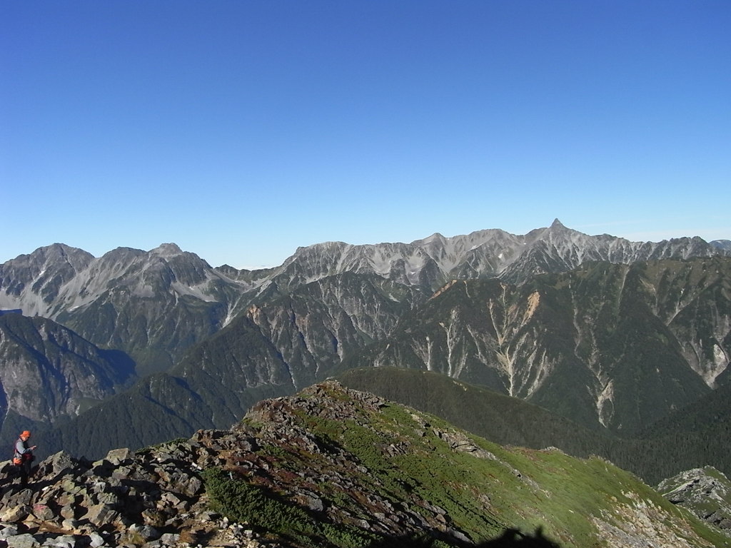 槍ヶ岳～大キレット　常念岳山頂から