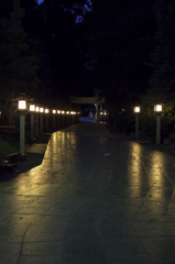 雨の参道