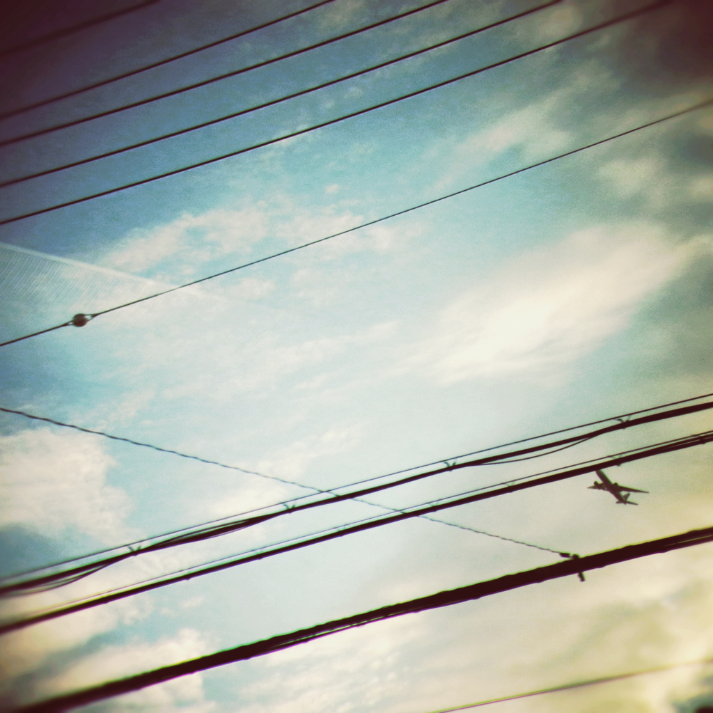 Jet, sky blue