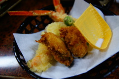 カニ天ぷら＆牡蠣フライ