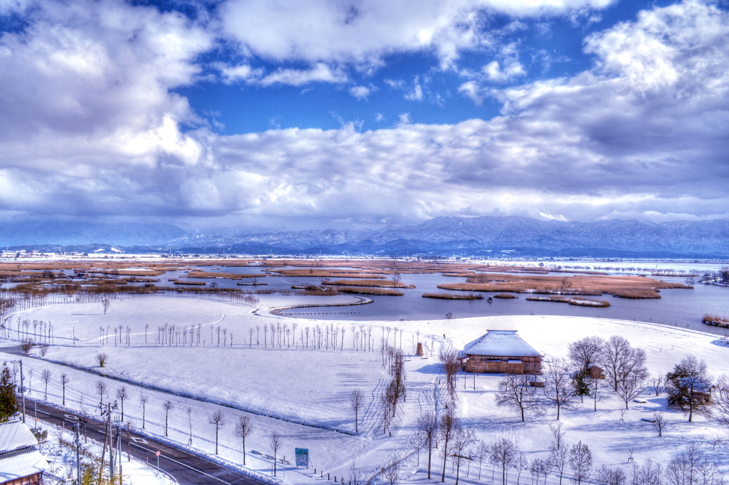 福島潟の雪原